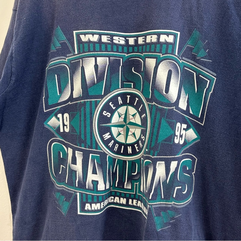 Vintage Seattle Mariners T Shirt XL 1995 Western Division Champions